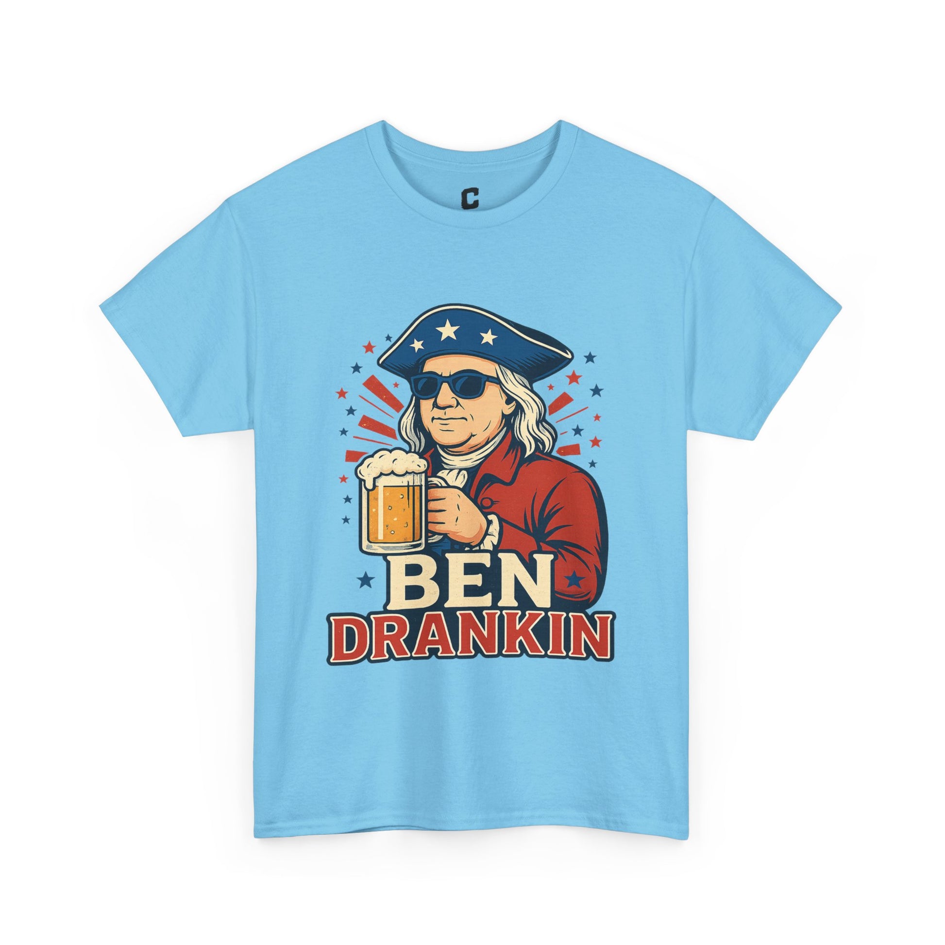 Ben Drankin Funny Patriotic Fourth of July Design Featuring Benjamin Franklin and Beer Vibes