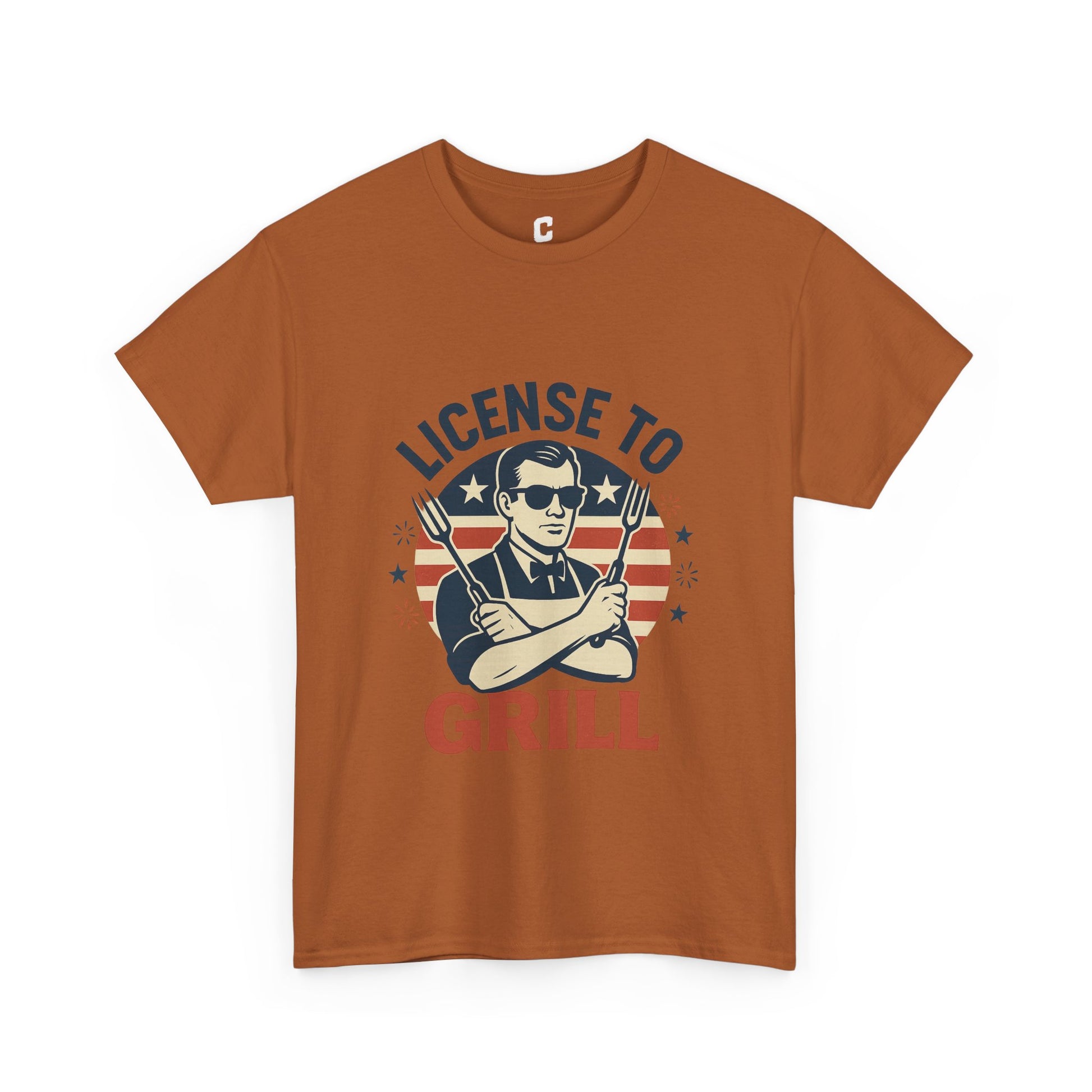License to Grill Funny Patriotic BBQ Design with Secret Agent Style for Fourth of July Cookout Legends