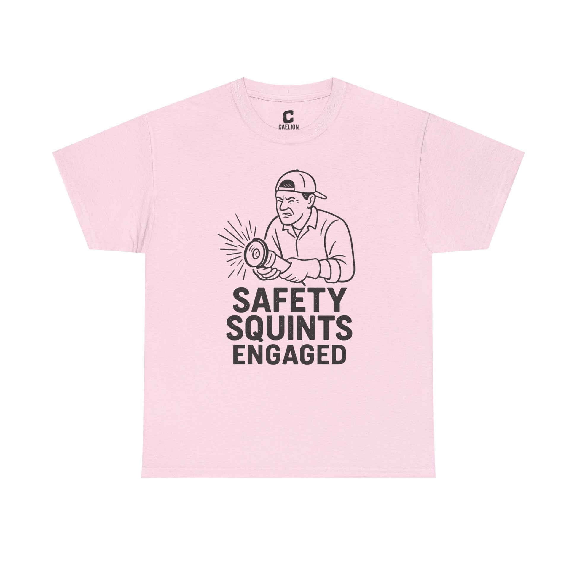 Safety Squints Engaged Grinder Mechanic Humor Black Line Art, Funny Workwear, Gift for Dad, Safety Awareness Apparel, Casual Everyday Tee