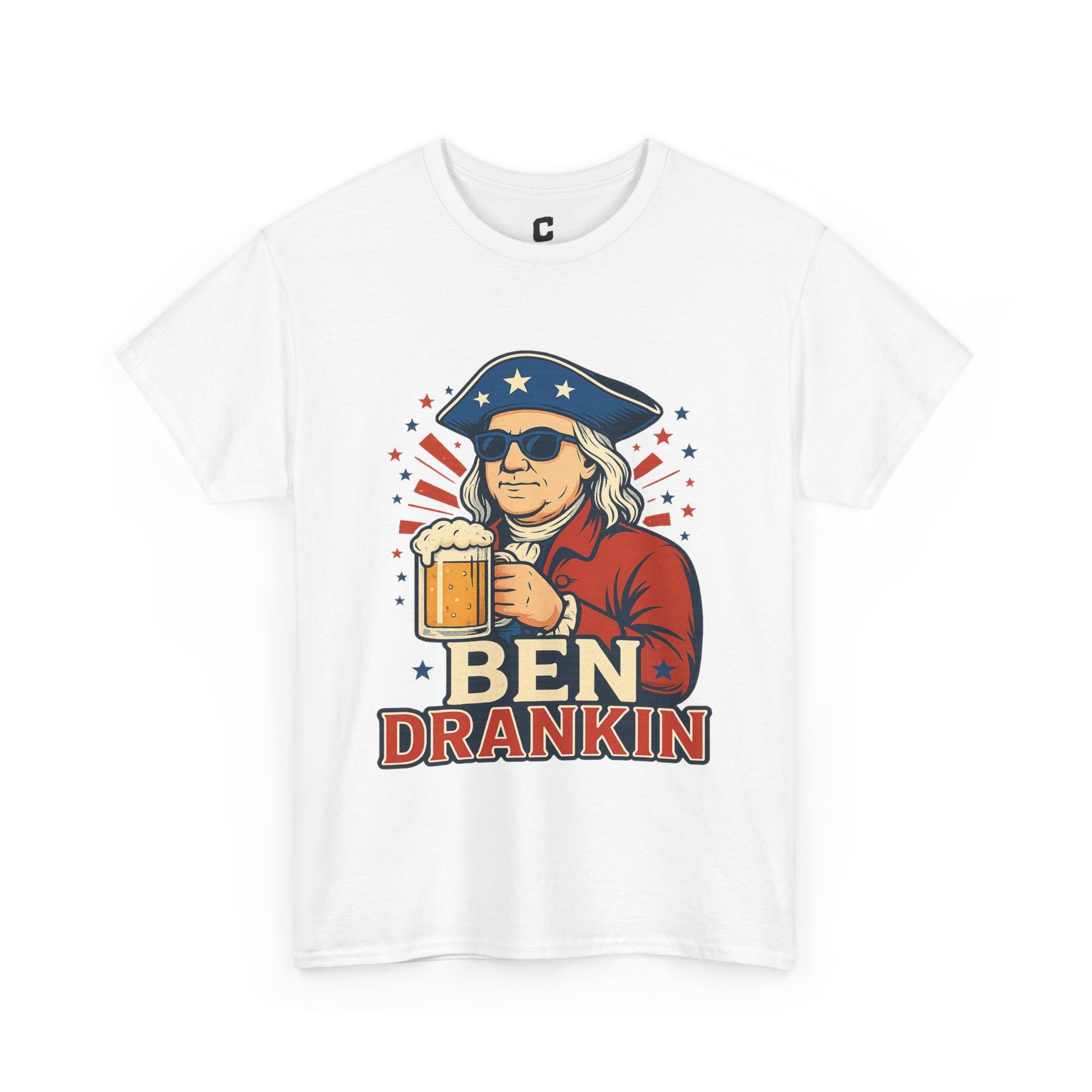 Ben Drankin Funny Patriotic Fourth of July Design Featuring Benjamin Franklin and Beer Vibes
