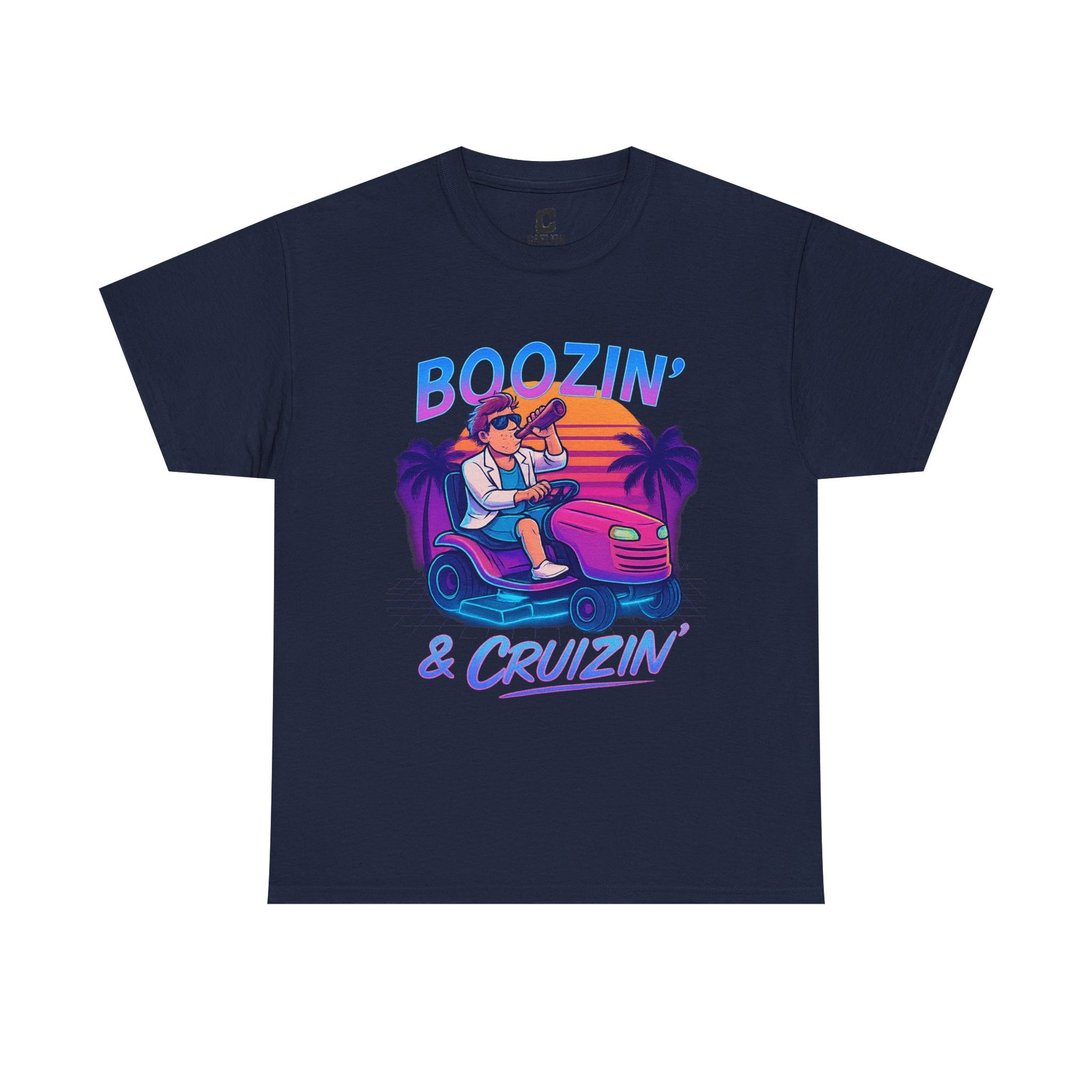 Boozin and Cruizin Retro Lawn Mower Drinking Party Design