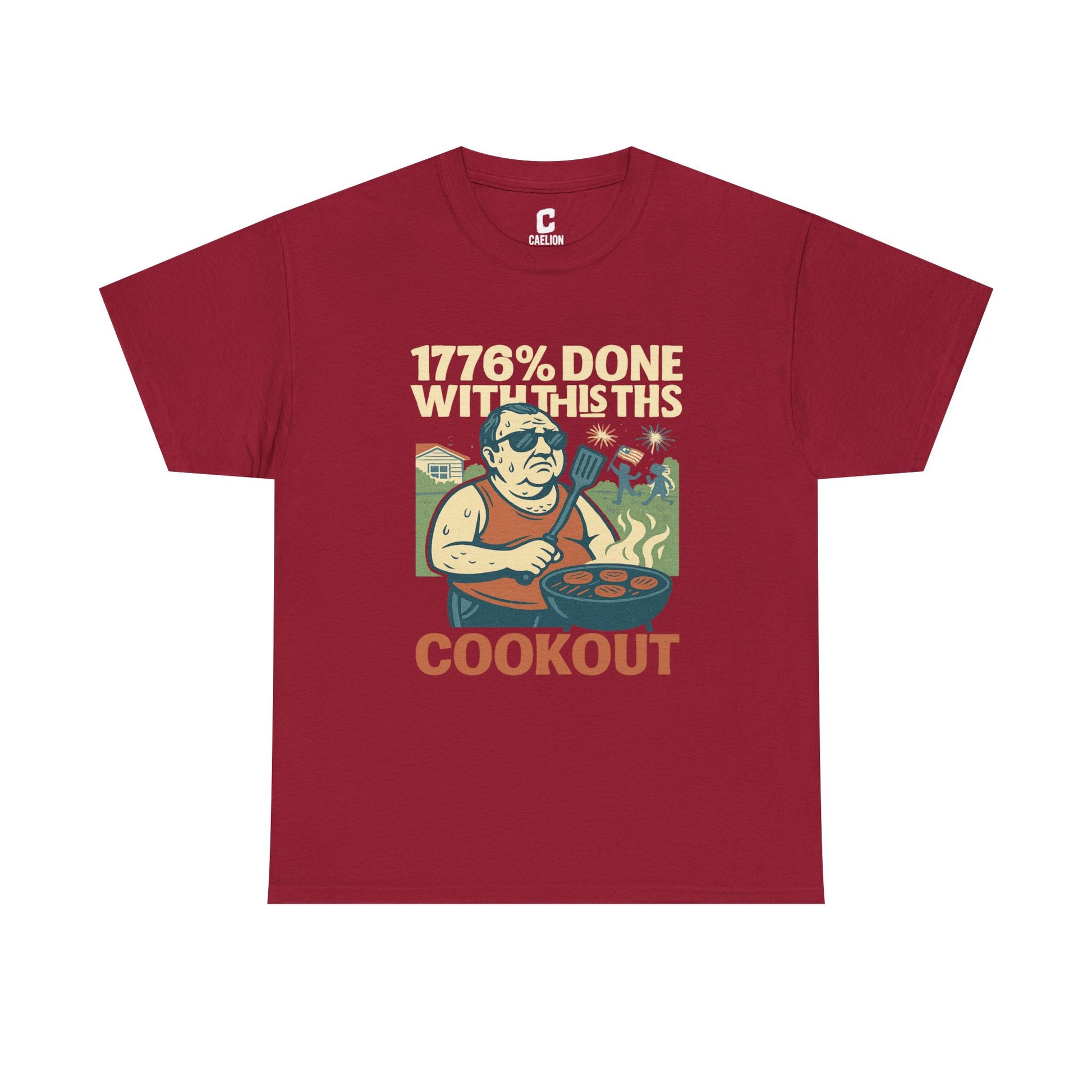 Copy of 1776 Percent Done With This Cookout Fourth of July BBQ Funny Retro Graphic
