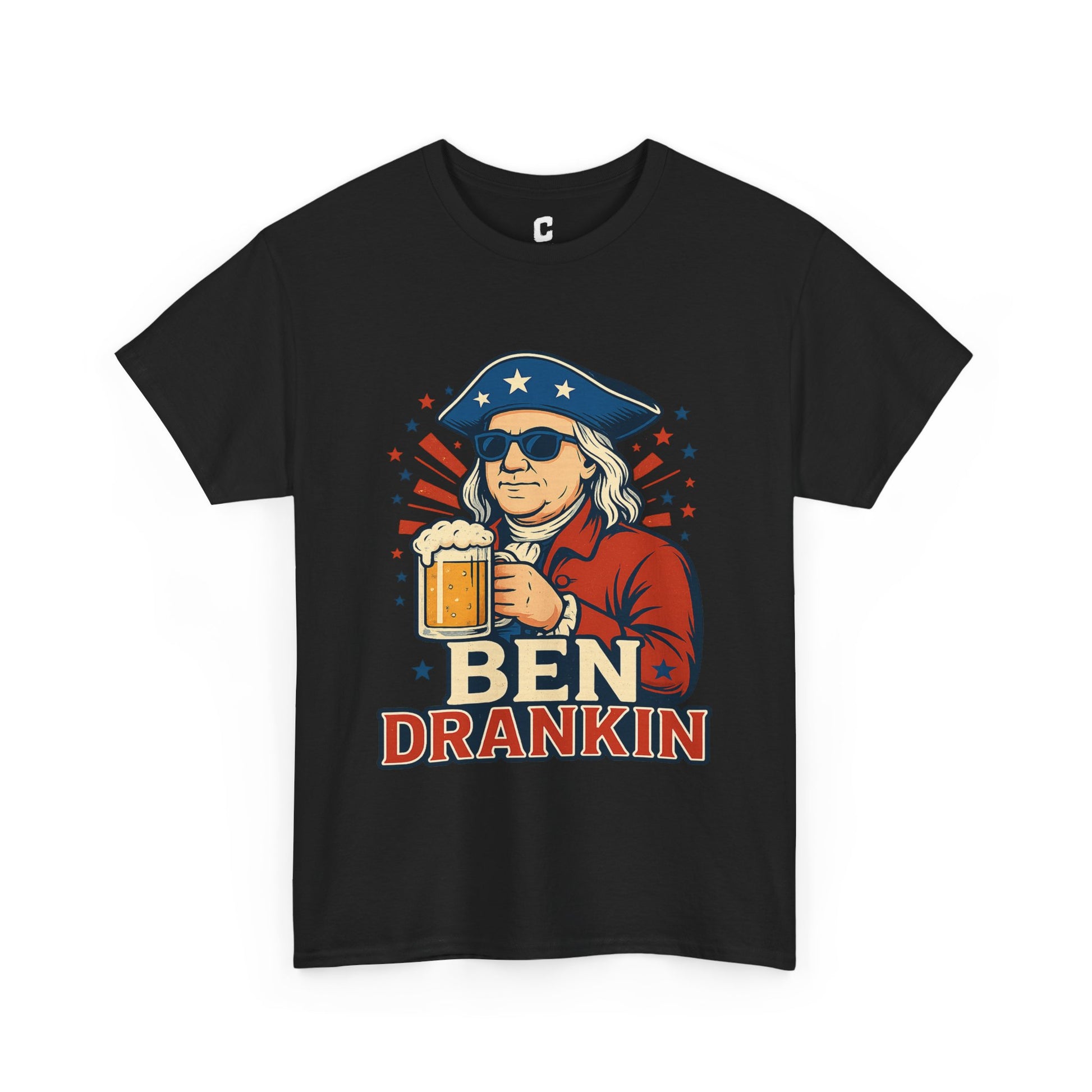 Ben Drankin Funny Patriotic Fourth of July Design Featuring Benjamin Franklin and Beer Vibes