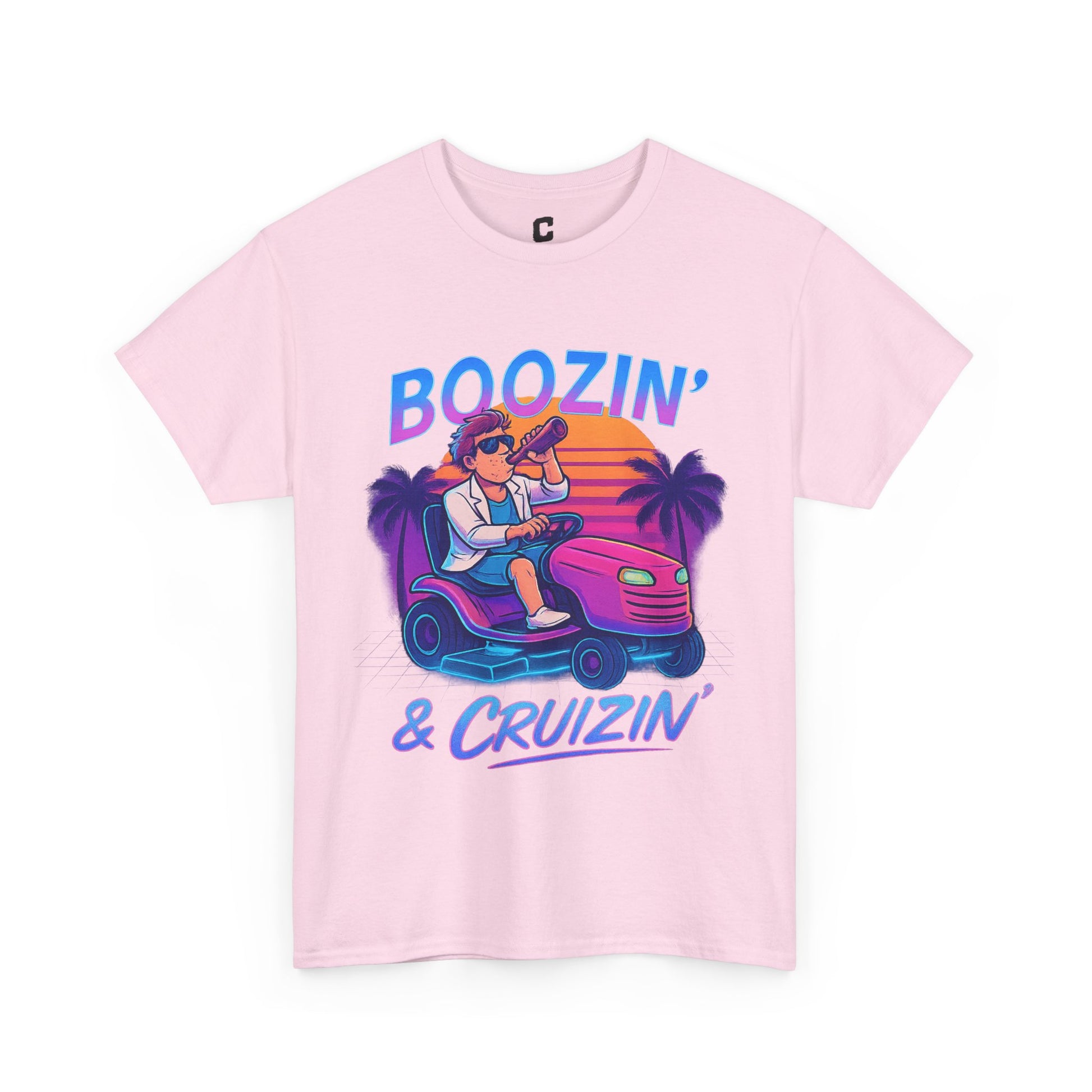 Boozin and Cruizin Retro Lawn Mower Drinking Party Design
