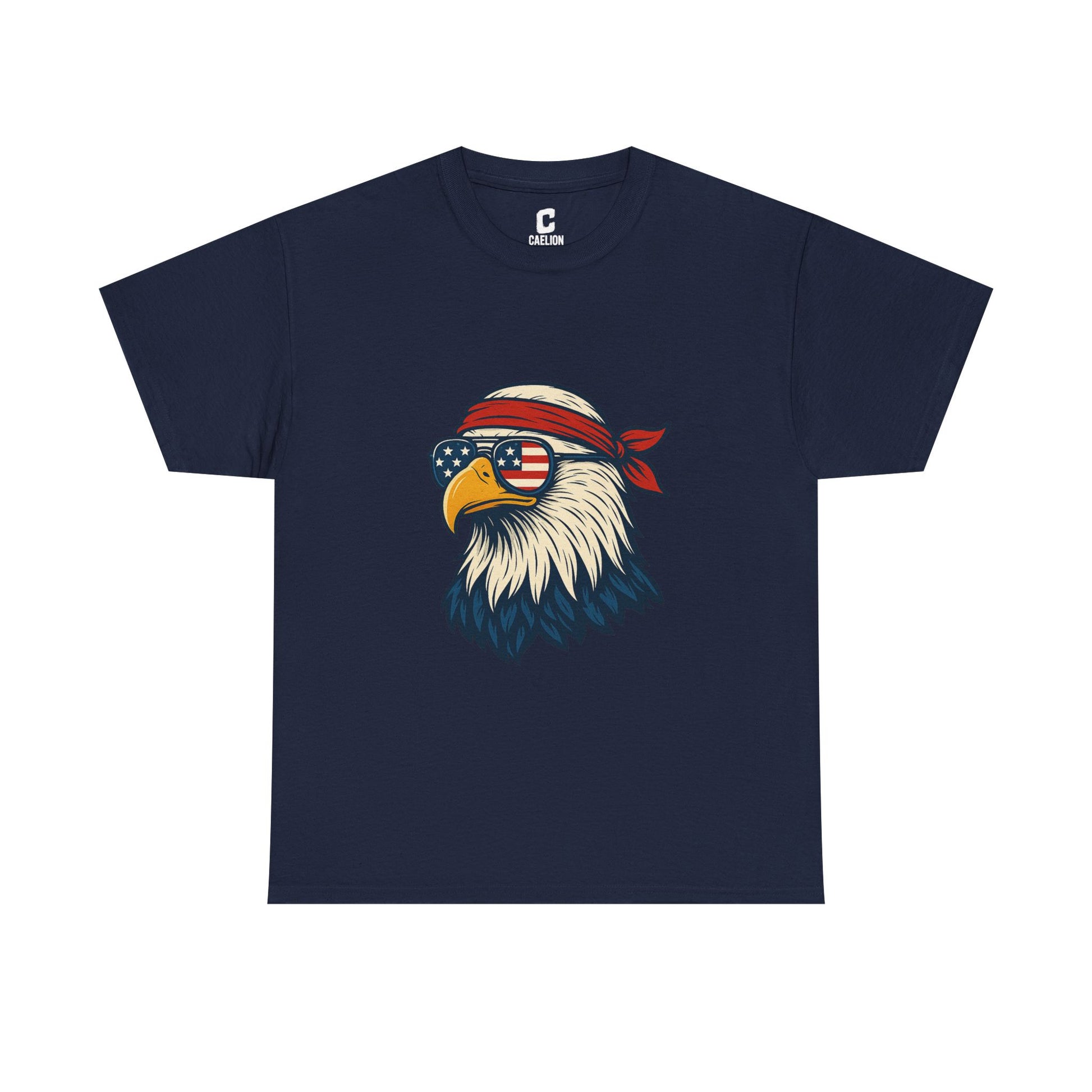 Patriotic Eagle Head with American Flag Sunglasses and Bandana for Bold Fourth of July Style