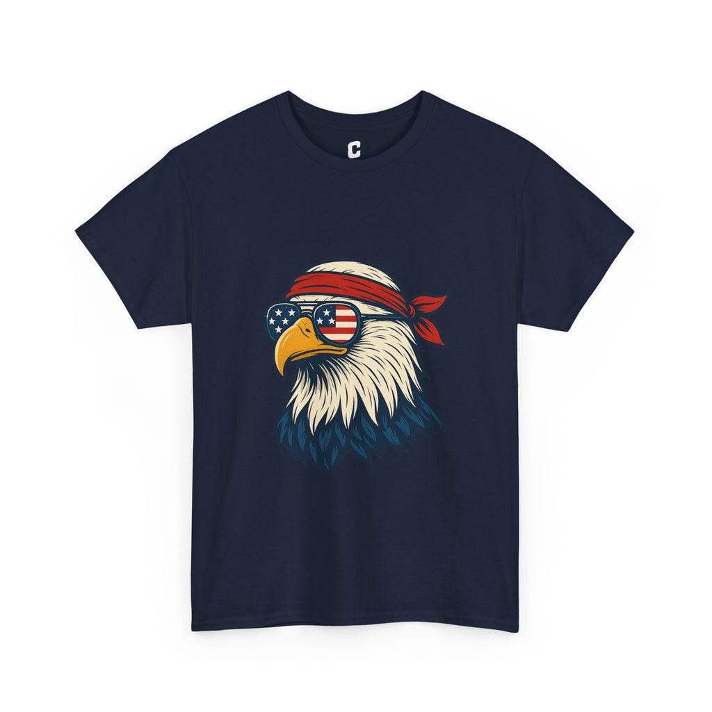 Patriotic Eagle Head with American Flag Sunglasses and Bandana for Bold Fourth of July Style