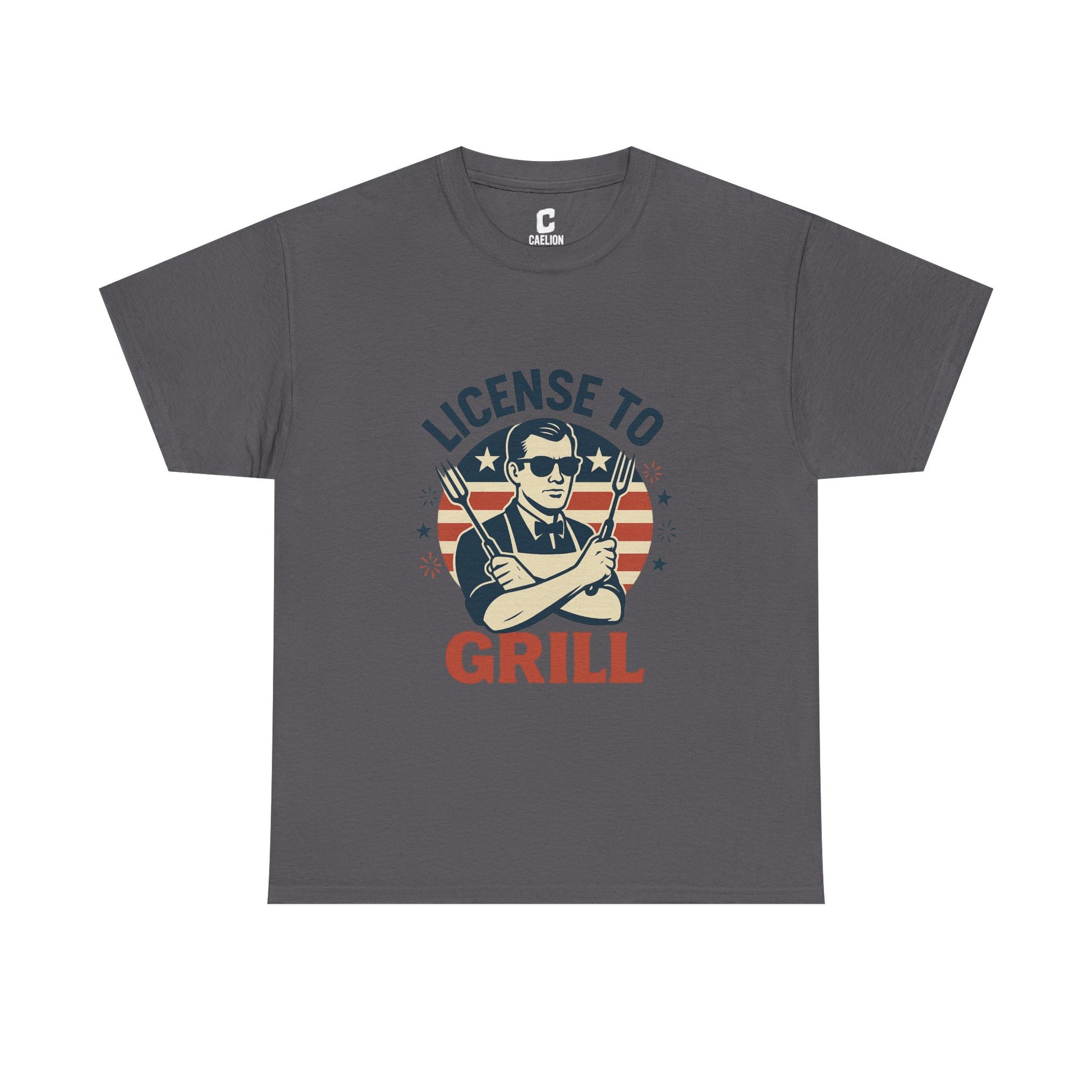 License to Grill Funny Patriotic BBQ Design with Secret Agent Style for Fourth of July Cookout Legends