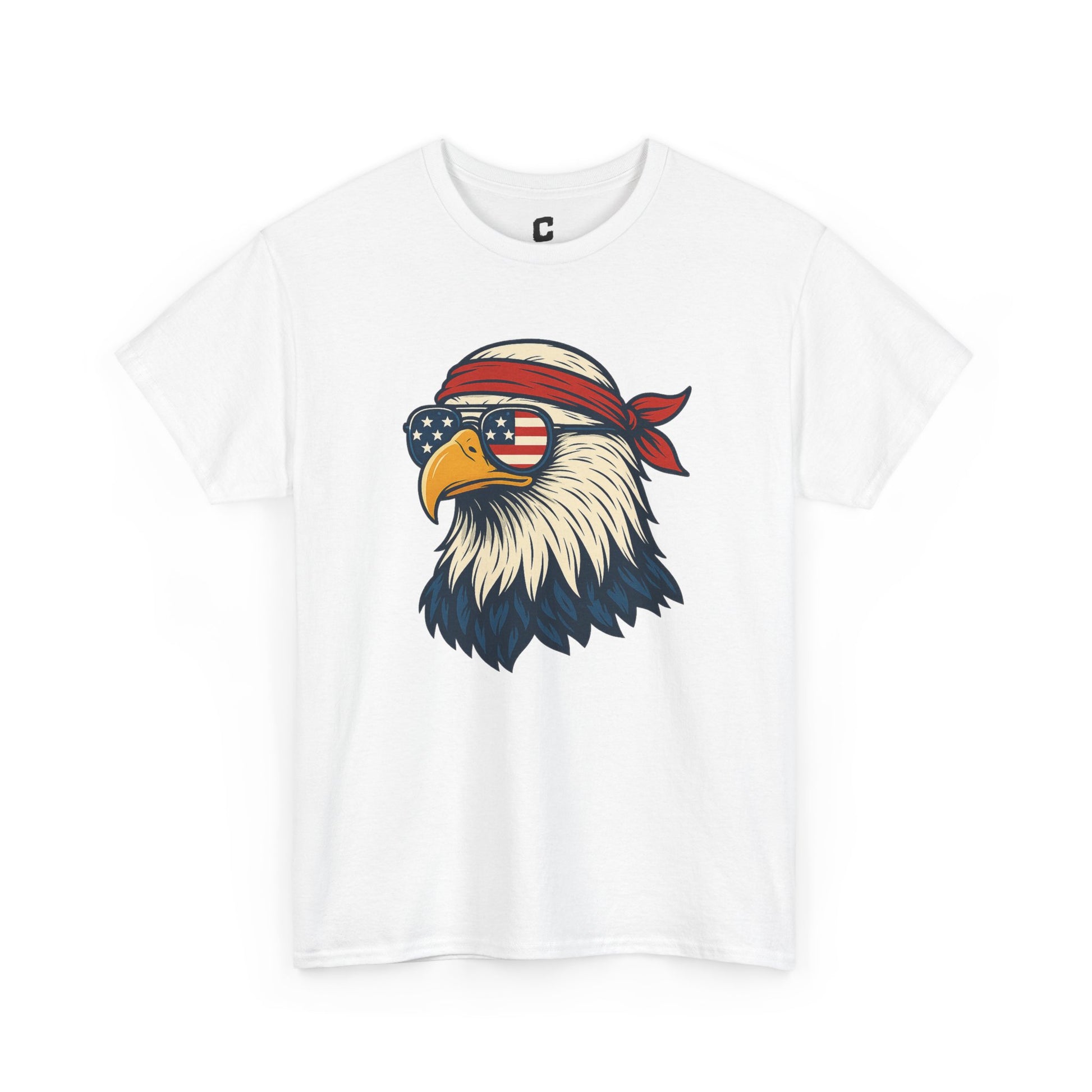 Patriotic Eagle Head with American Flag Sunglasses and Bandana for Bold Fourth of July Style