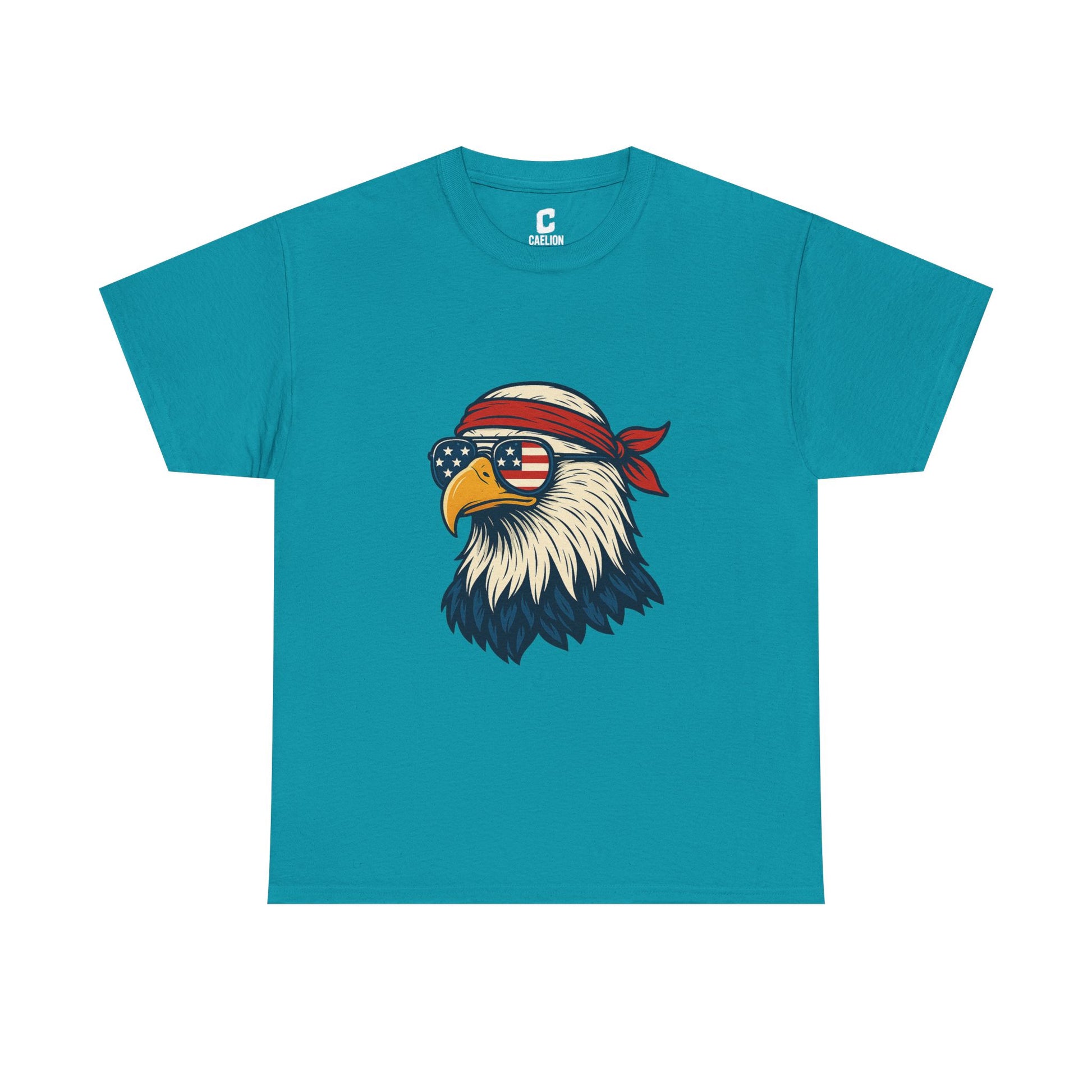 Patriotic Eagle Head with American Flag Sunglasses and Bandana for Bold Fourth of July Style