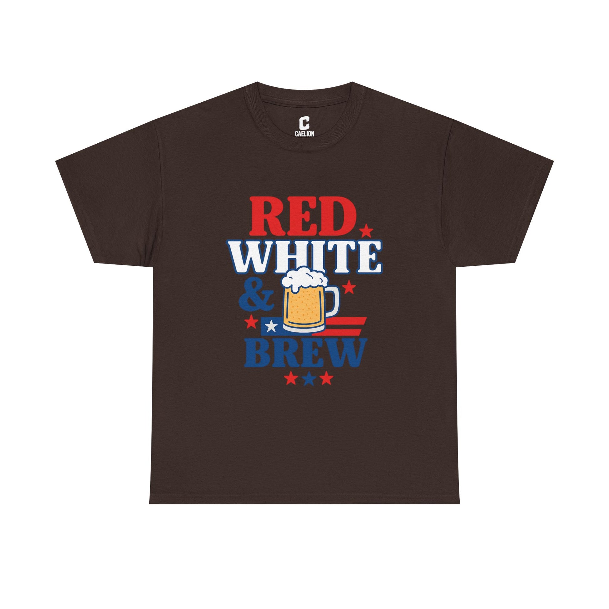 Red White and Brew Patriotic Graphic Design - Vintage USA Style for July 4th
