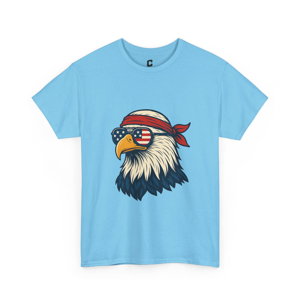 Patriotic Eagle Head with American Flag Sunglasses and Bandana for Bold Fourth of July Style