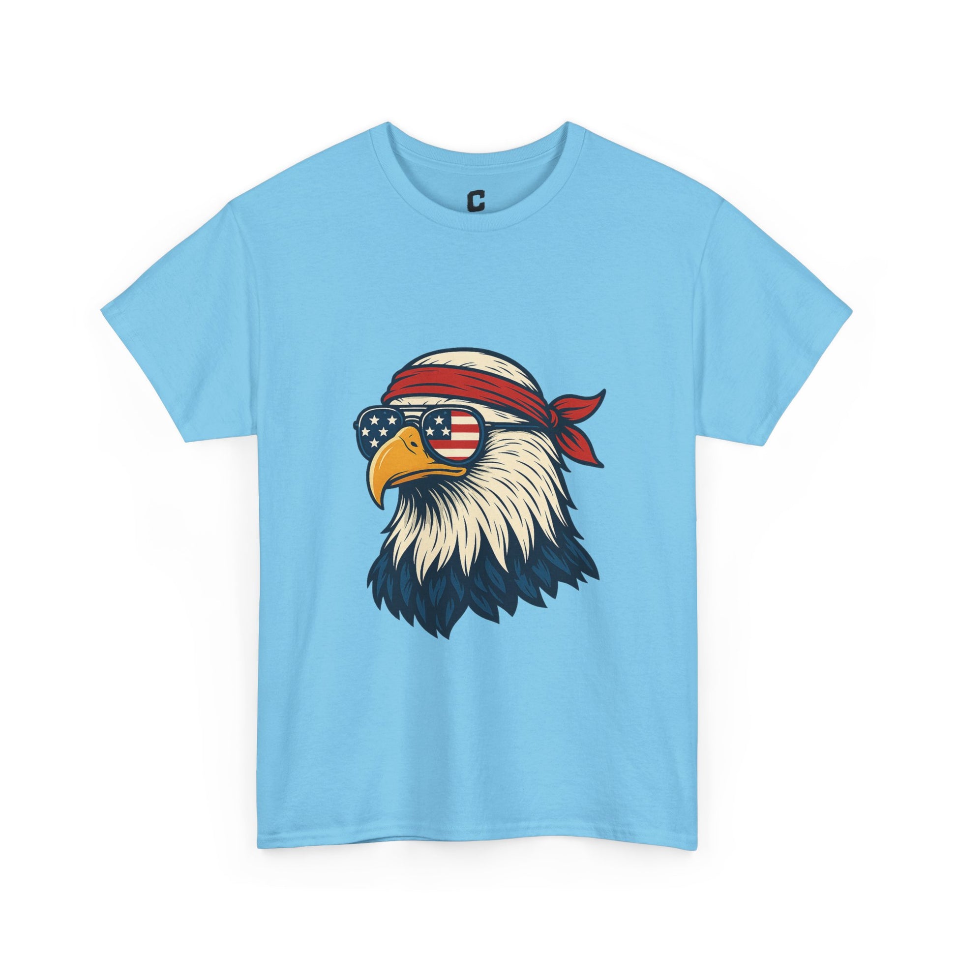 Patriotic Eagle Head with American Flag Sunglasses and Bandana for Bold Fourth of July Style
