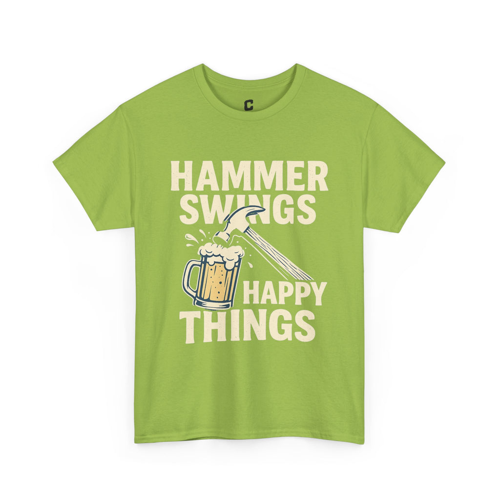 Hammer Swings Happy Things  Funny Beer and Tools Shirt for Carpenters, Framers, Roofers & Blue-Collar Legends