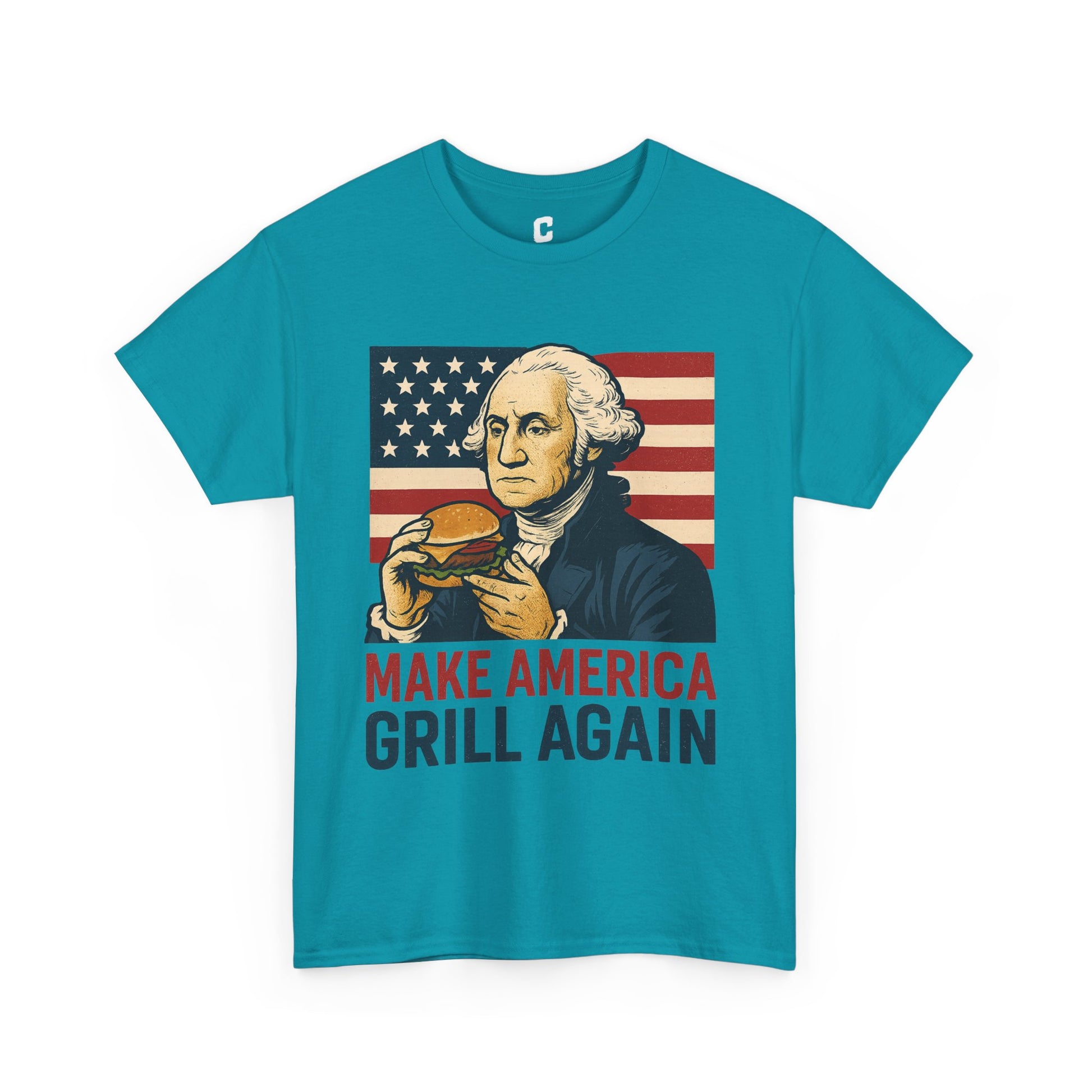 Make America Grill Again Funny George Washington BBQ Design for Patriotic Fourth of July Cookouts
