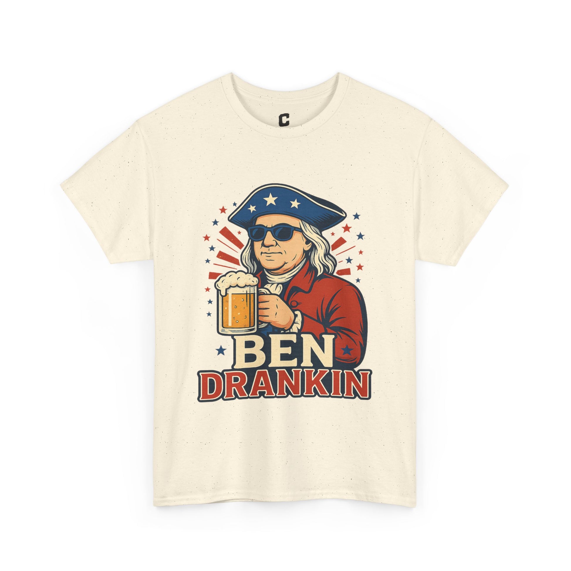 Ben Drankin Funny Patriotic Fourth of July Design Featuring Benjamin Franklin and Beer Vibes