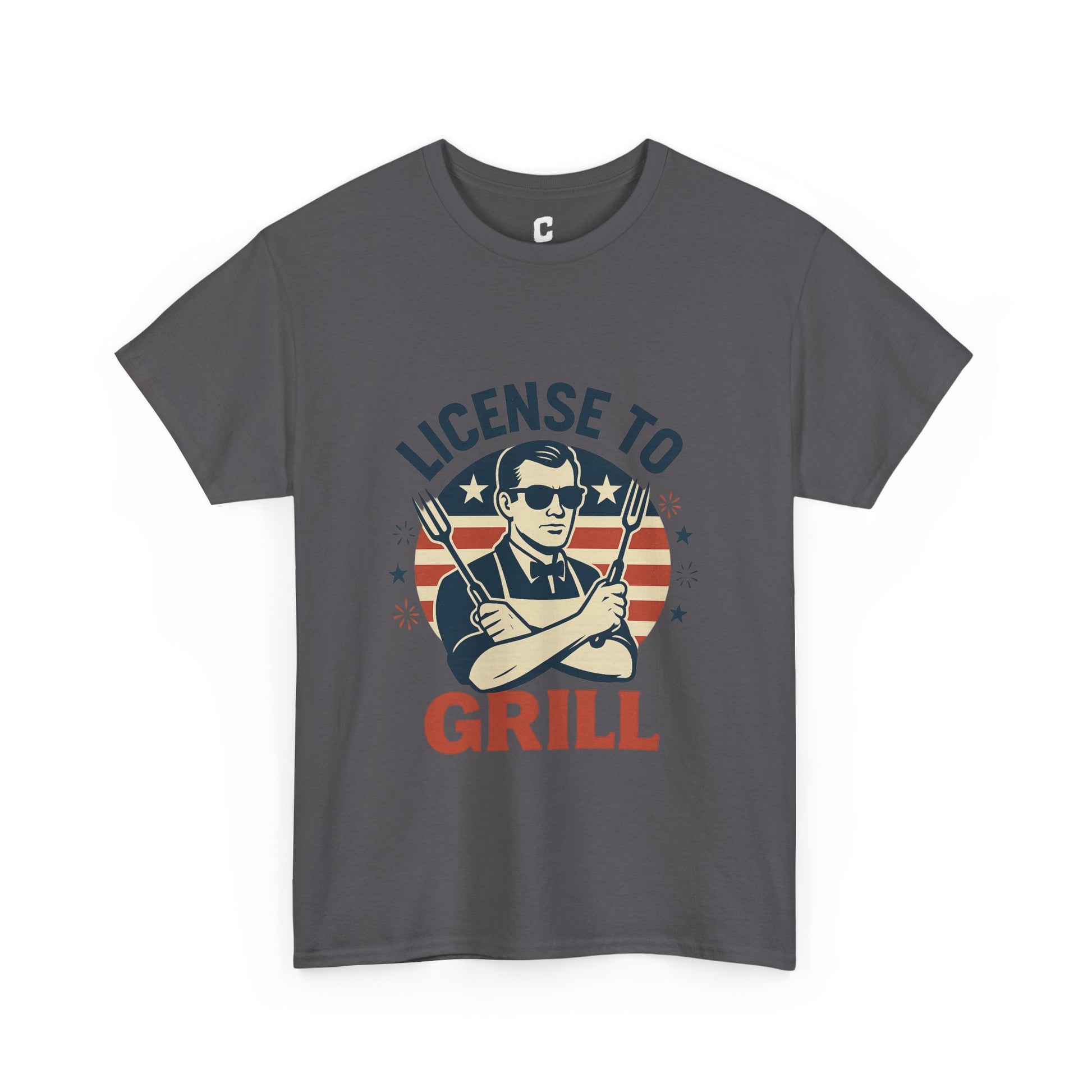 License to Grill Funny Patriotic BBQ Design with Secret Agent Style for Fourth of July Cookout Legends