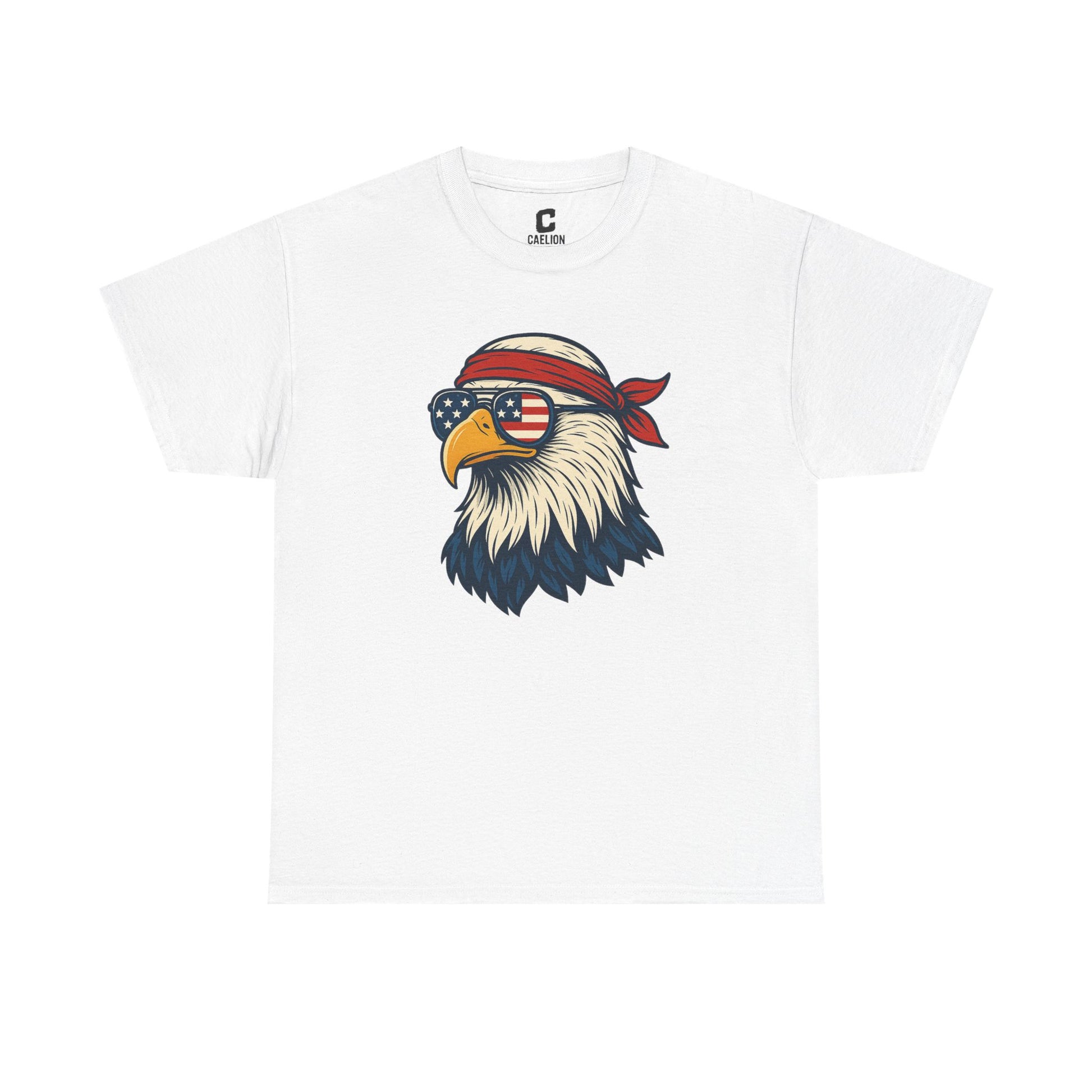 Patriotic Eagle Head with American Flag Sunglasses and Bandana for Bold Fourth of July Style