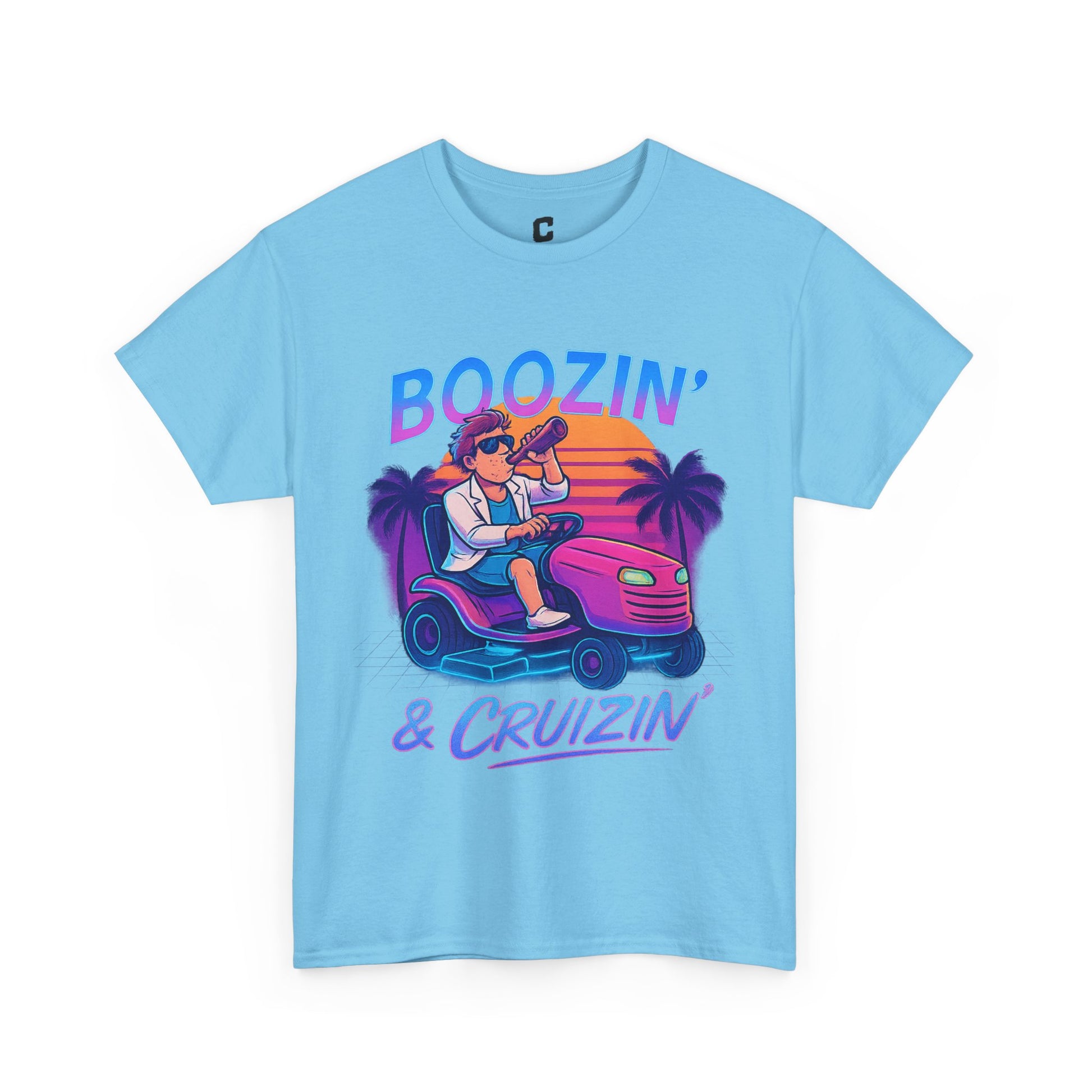 Boozin and Cruizin Retro Lawn Mower Drinking Party Design