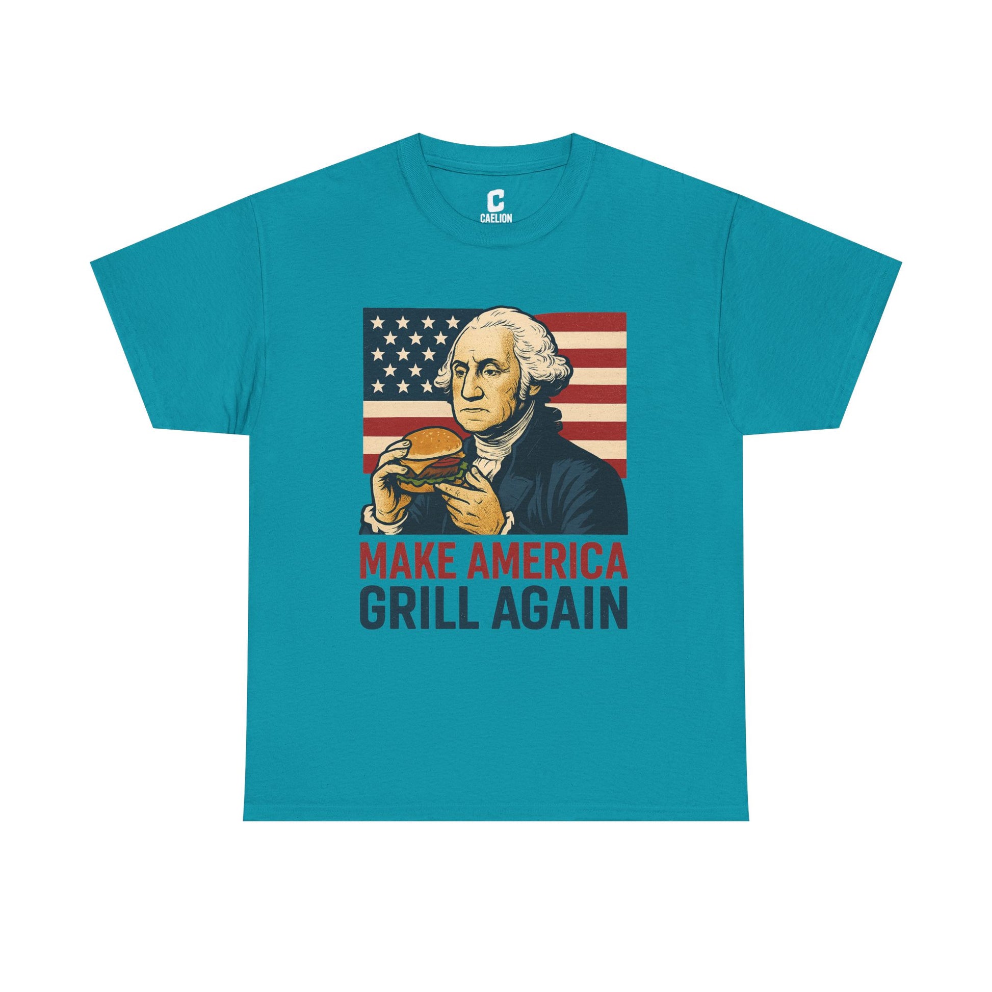 Make America Grill Again Funny George Washington BBQ Design for Patriotic Fourth of July Cookouts